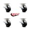 Service Caster 5 Inch Kingpinless Glass Filled Nylon Wheel Swivel Caster Set with Brakes SCC SCC-KP30S520-GFNR-SLB-4 - alternate 2
